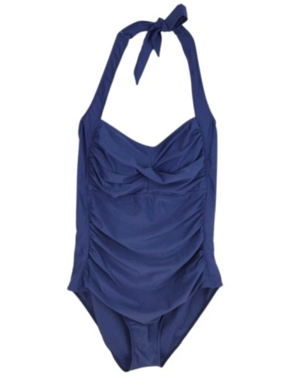 Blue Halter Ruched One Piece Swimsuit 4X NWOT Tummy Control